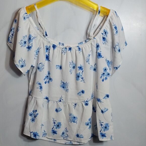 Hippie Rose Top Sz M Floral Off The Shoulder Peasant Cottagecore Beachy Boho - Picture 4 of 7